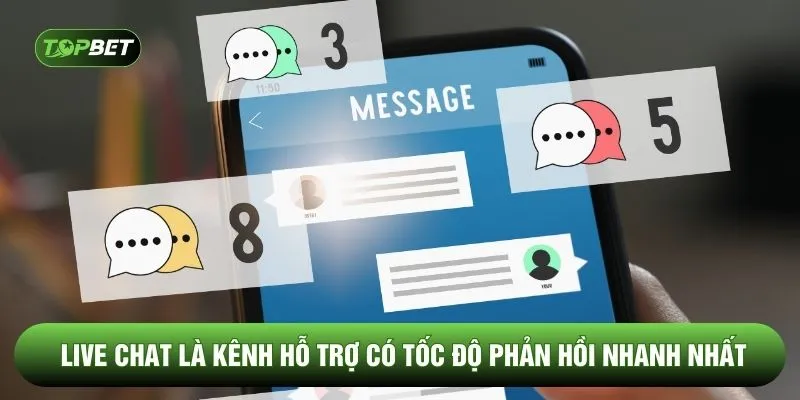 Live chat là kênh hỗ trợ có tốc độ phản hồi nhanh nhất